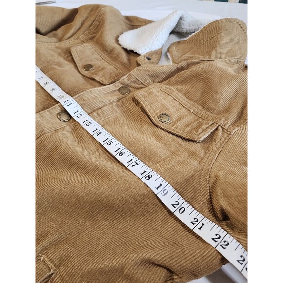 Trademark Brooklyn Cloth Sherpa Lined Corduroy Jacket Men Sz LG Tobacco *read* - Picture 9 of 14